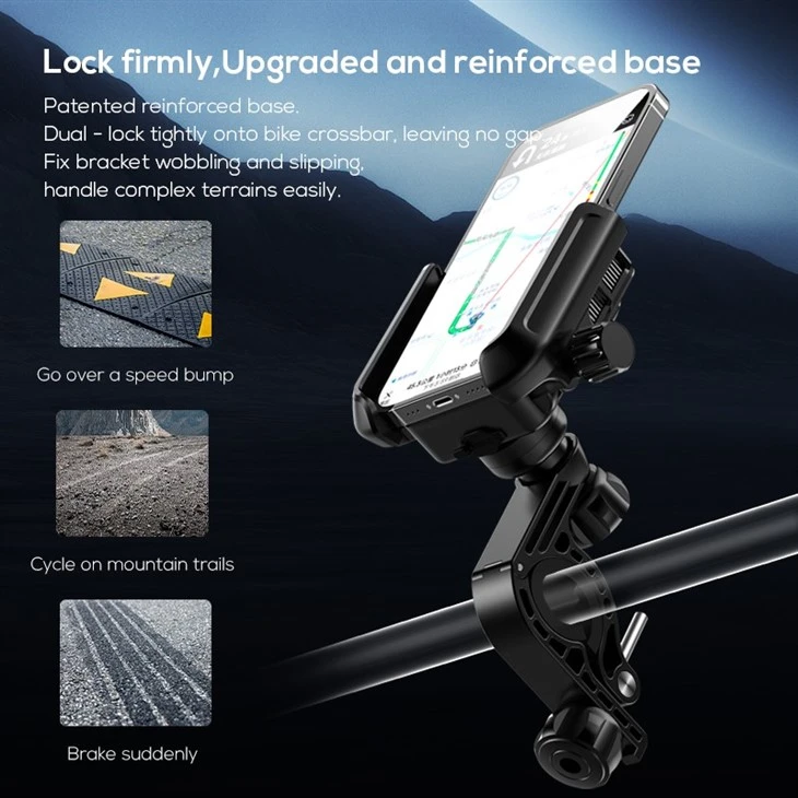 MEMO GW06 Phone Cooling Fan Anti-Shock Mobile Phone Holder Secure Stand For Cycling Scootering E-Bike Motorcycle Riding best